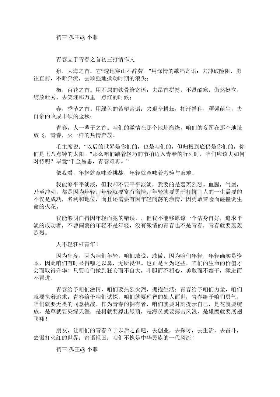 青春立于青春之首初三抒情作文.docx_第2页