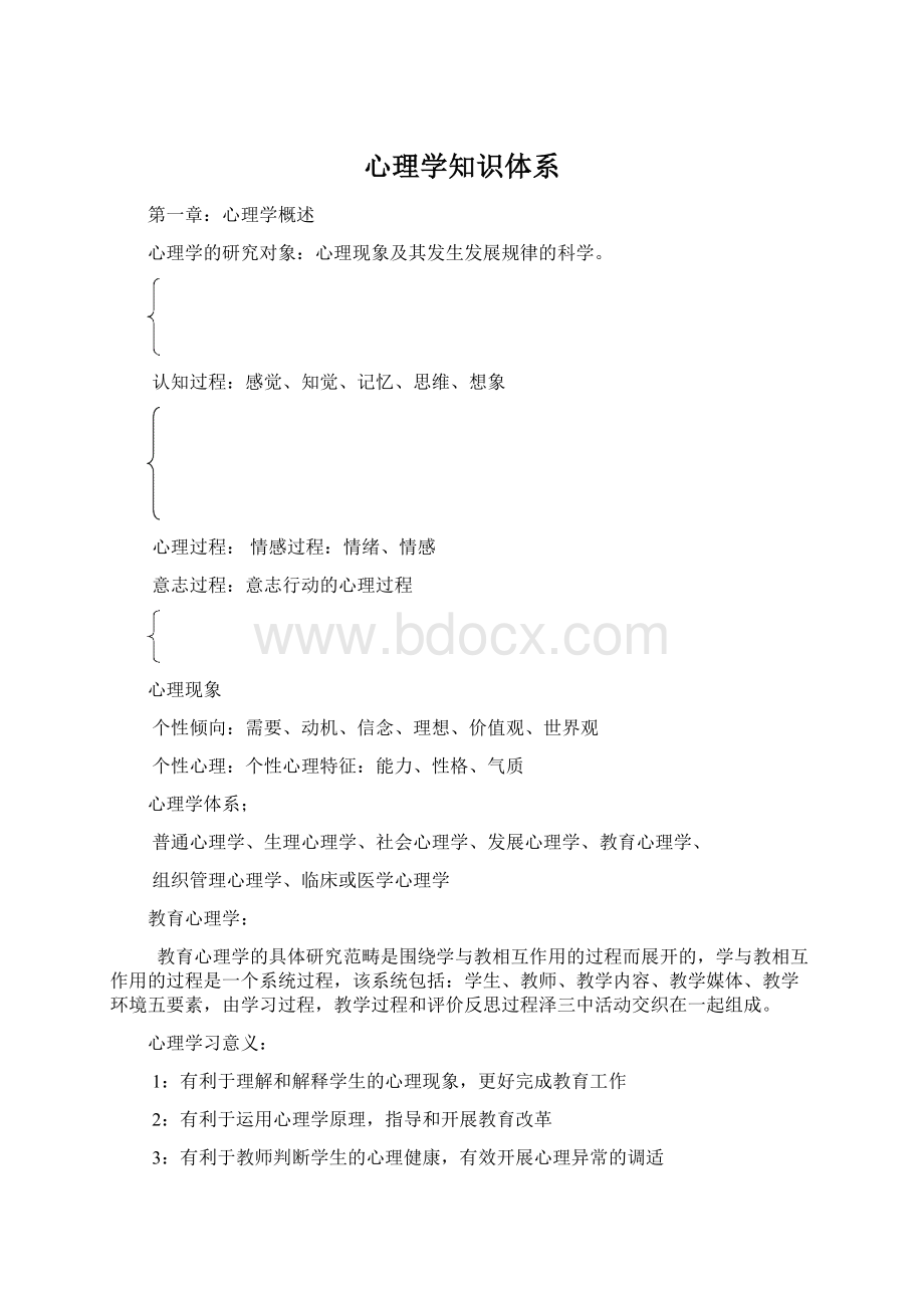 心理学知识体系Word文档下载推荐.docx_第1页