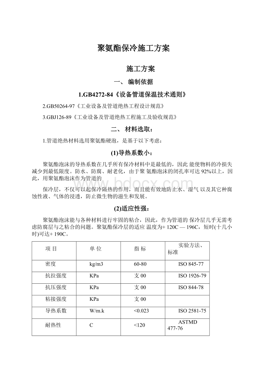 聚氨酯保冷施工方案.docx_第1页