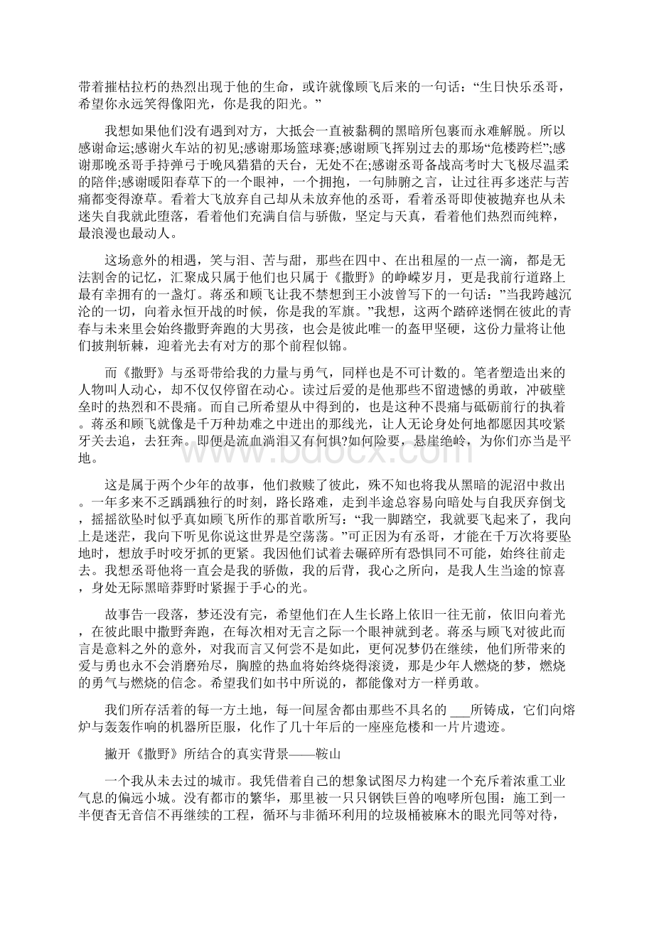 巫哲小说《撒野》读后感多篇Word文件下载.docx_第2页