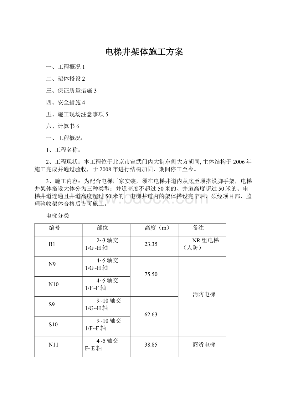 电梯井架体施工方案.docx