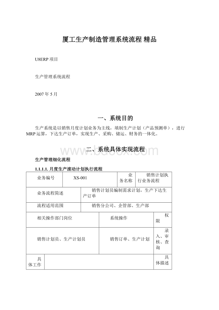 厦工生产制造管理系统流程 精品.docx_第1页