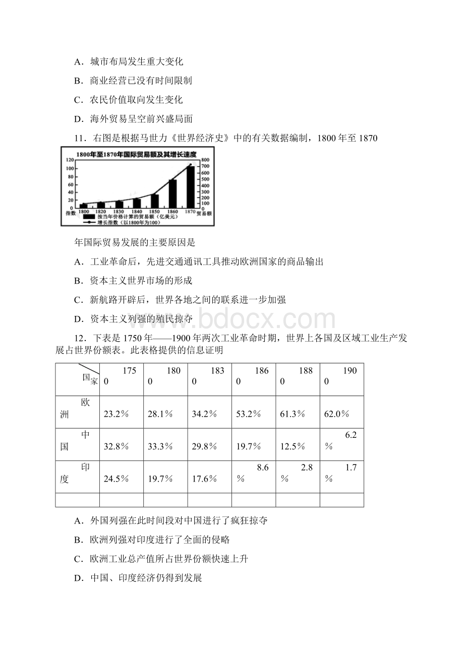 高一下学期期中考试历史理试题 1.docx_第3页