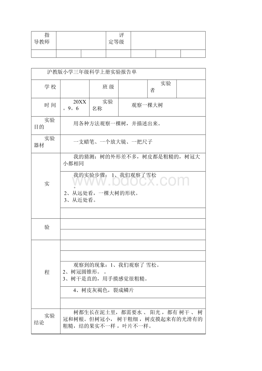 教科版小学三年级科学上册实验报告单.docx_第2页