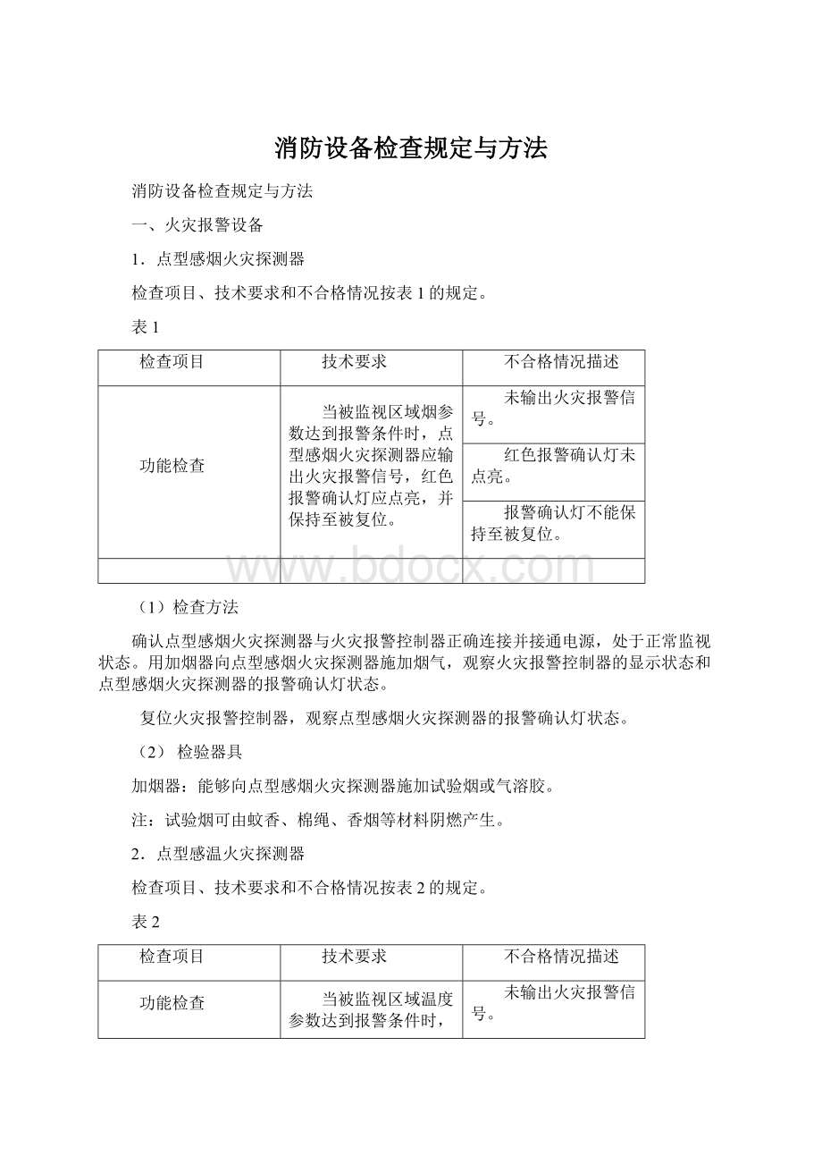 消防设备检查规定与方法文档格式.docx