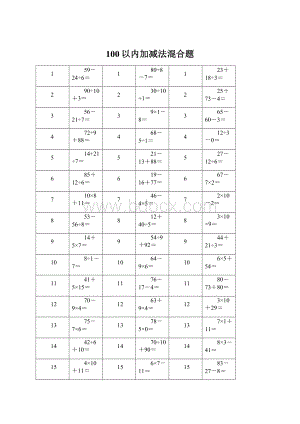 100以内加减法混合题.docx