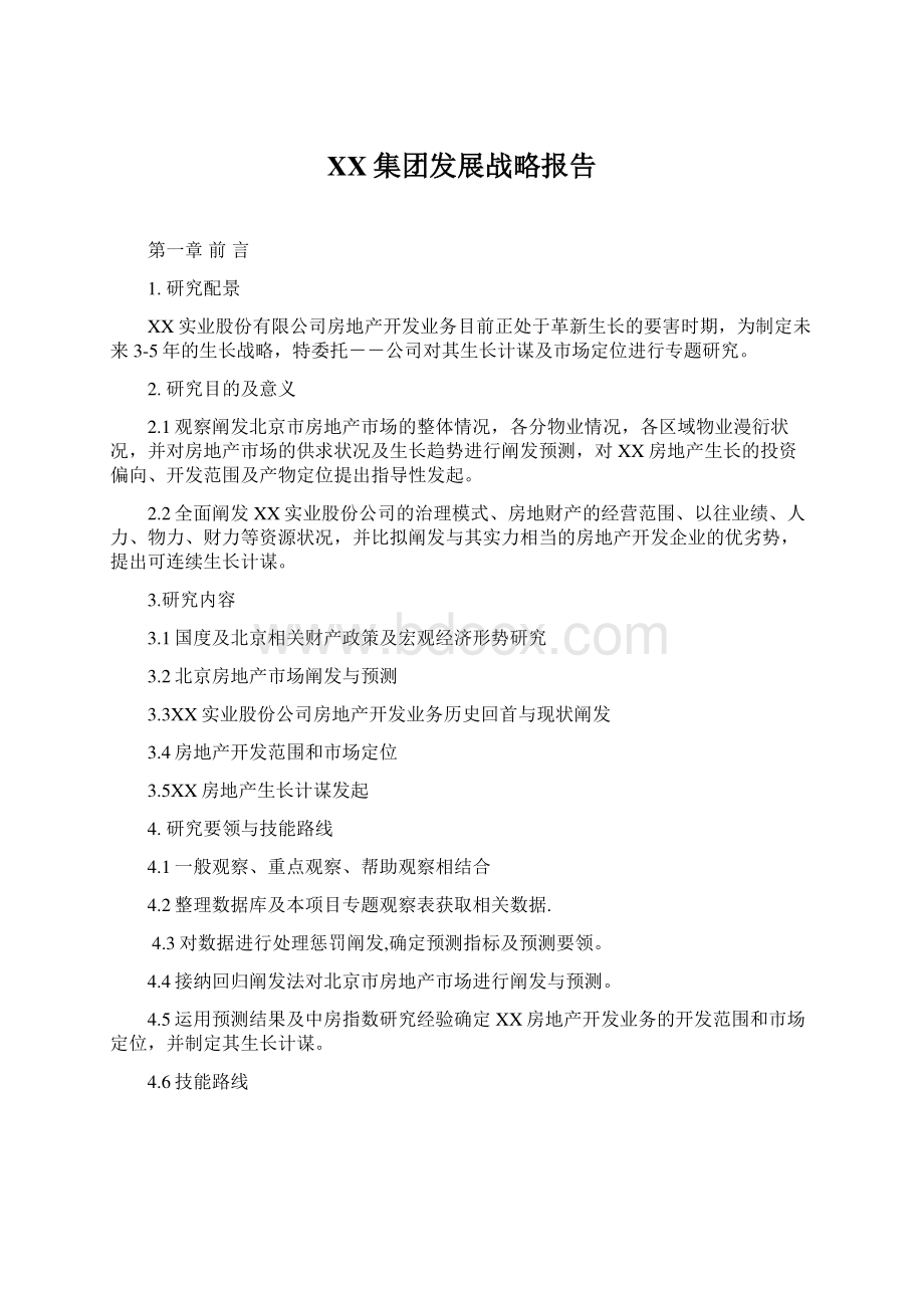 XX集团发展战略报告文档格式.docx