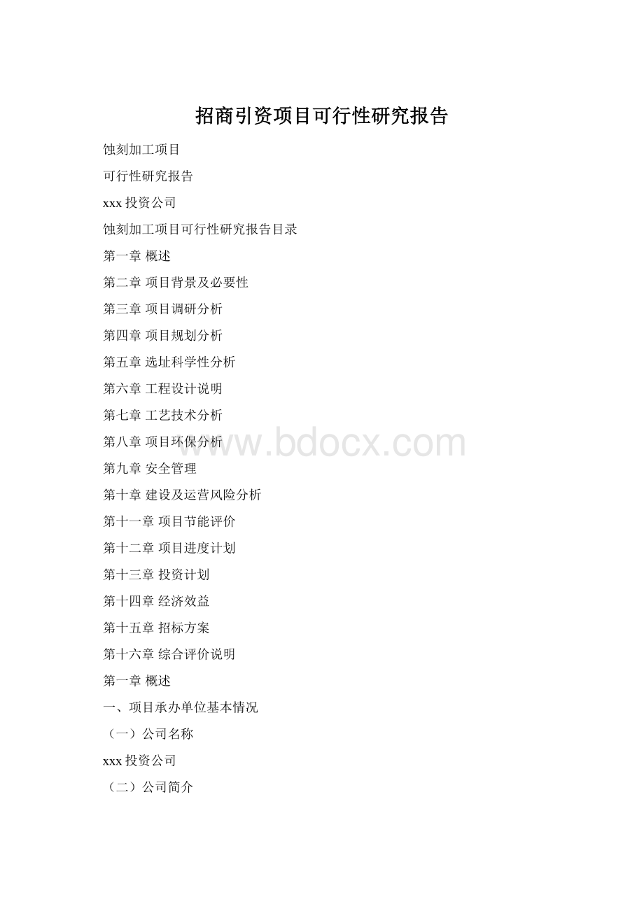招商引资项目可行性研究报告.docx_第1页