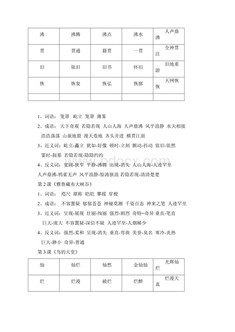 人教版语文四年级上册课文重点词语总结.docx_第2页