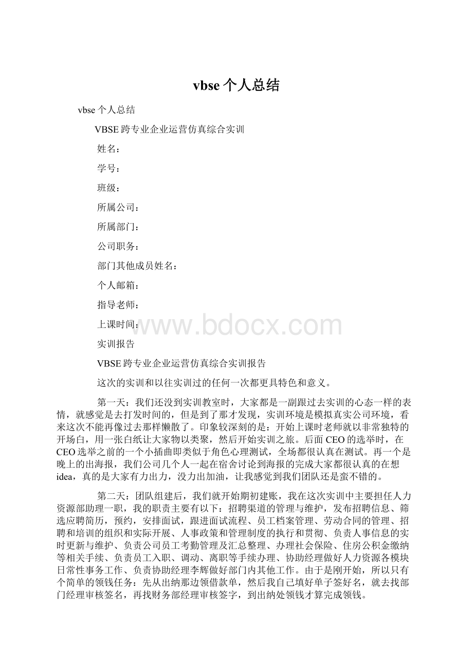 vbse个人总结Word下载.docx