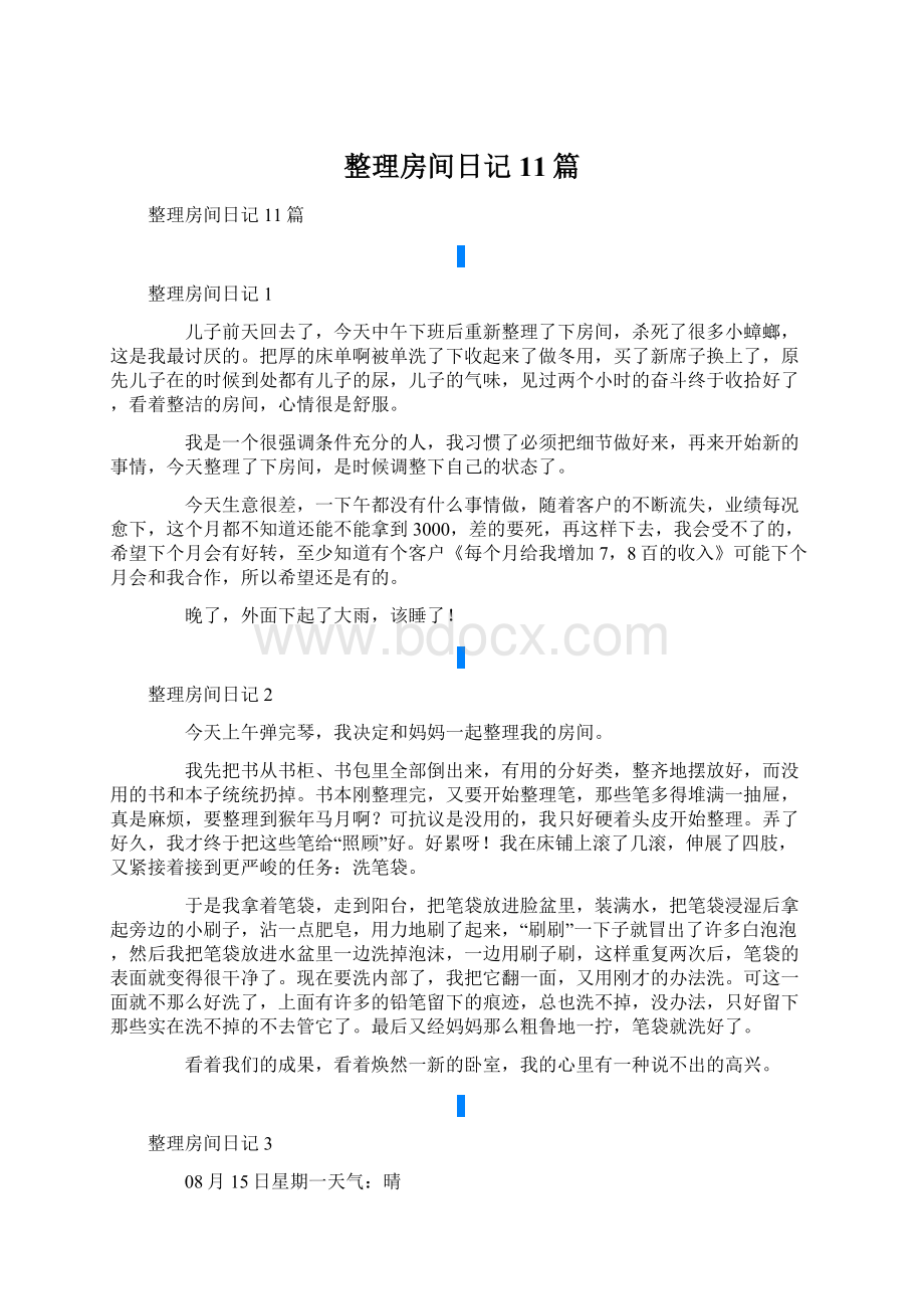 整理房间日记11篇.docx