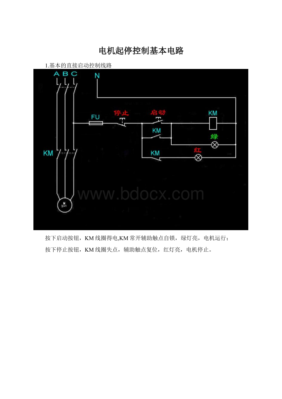 电机起停控制基本电路Word文档下载推荐.docx_第1页