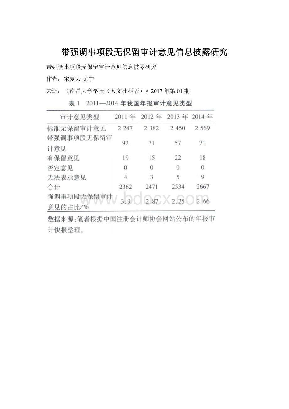 带强调事项段无保留审计意见信息披露研究.docx_第1页