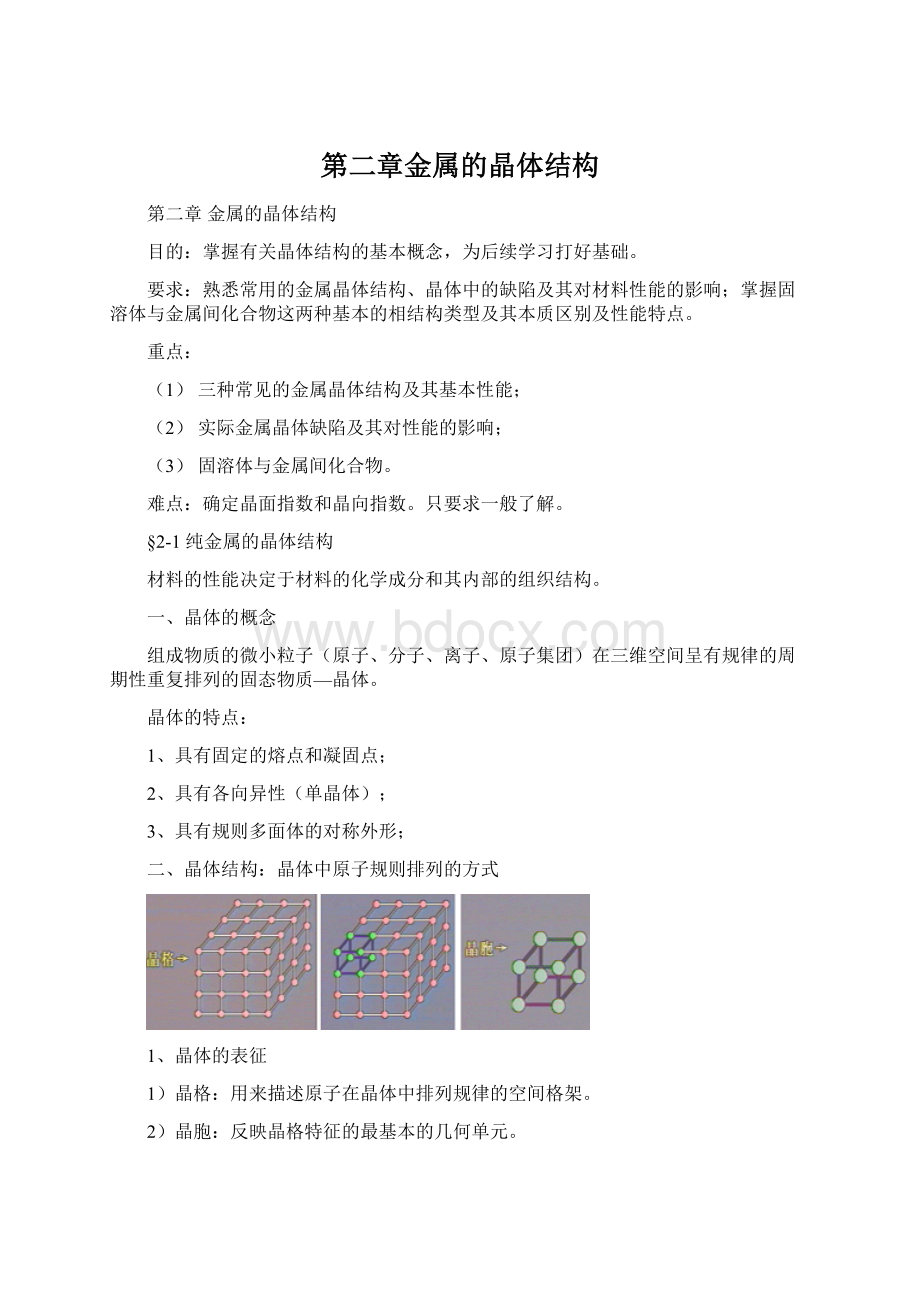 第二章金属的晶体结构Word格式.docx