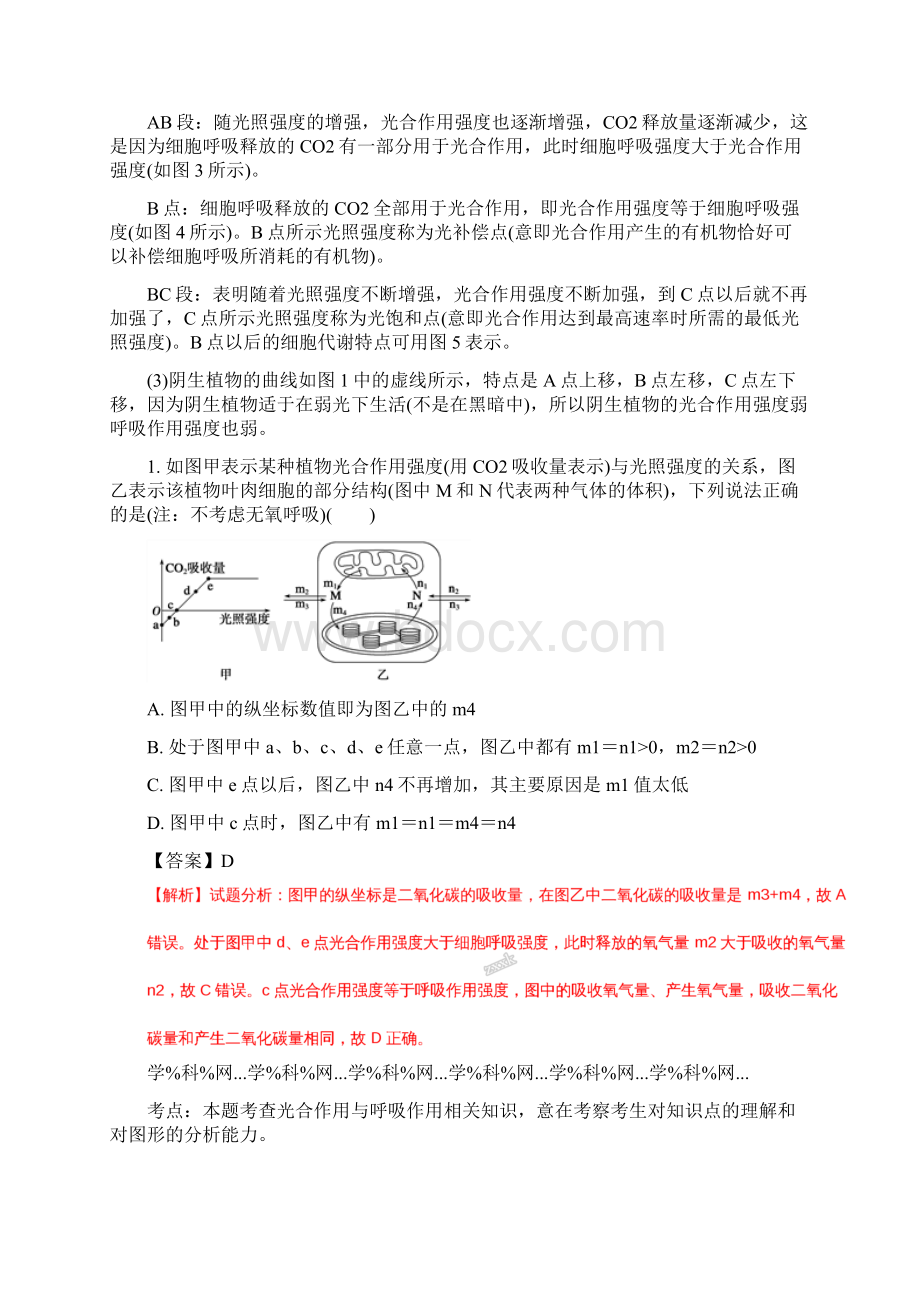 高二生物新高三暑期作业高考复习方法策略 第4讲 教你巧妙分析外界条件对光合作用的影响解析版Word格式.docx_第2页