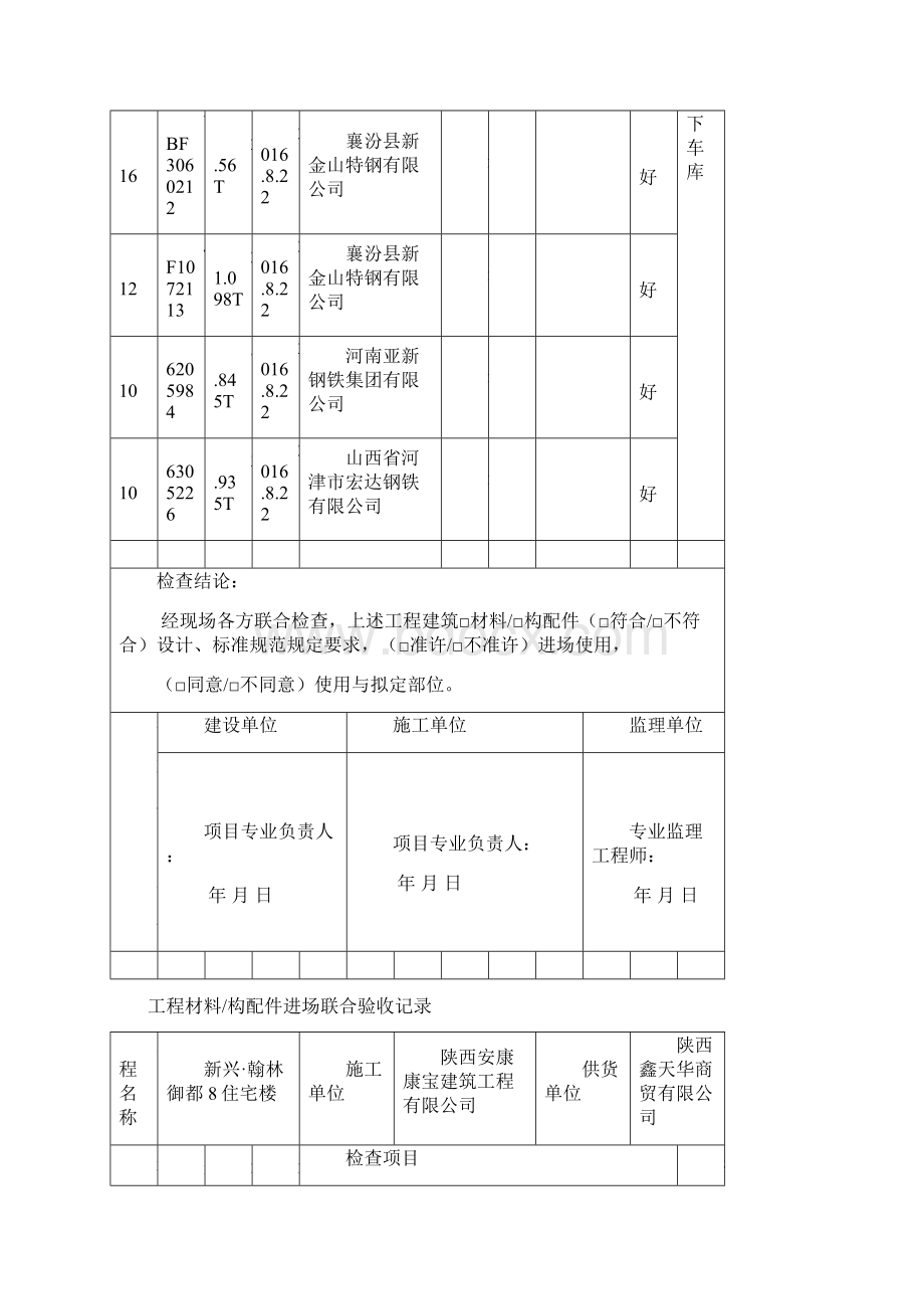 设备进场联合验收记录表Word文档格式.docx_第3页