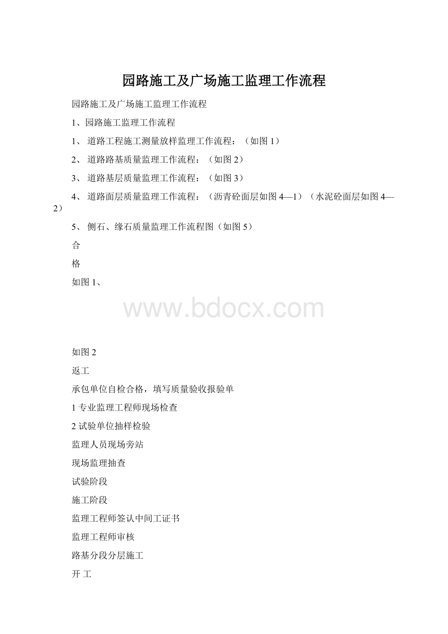 园路施工及广场施工监理工作流程.docx_第1页