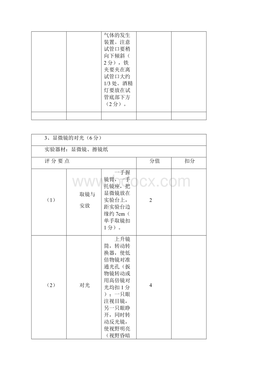 河南省中招理化生实验操作考试试题及评分标准Word文档下载推荐.docx_第3页