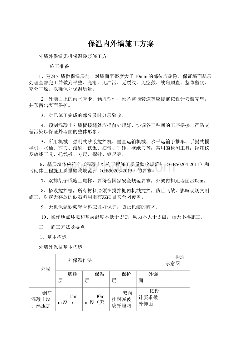 保温内外墙施工方案Word格式文档下载.docx