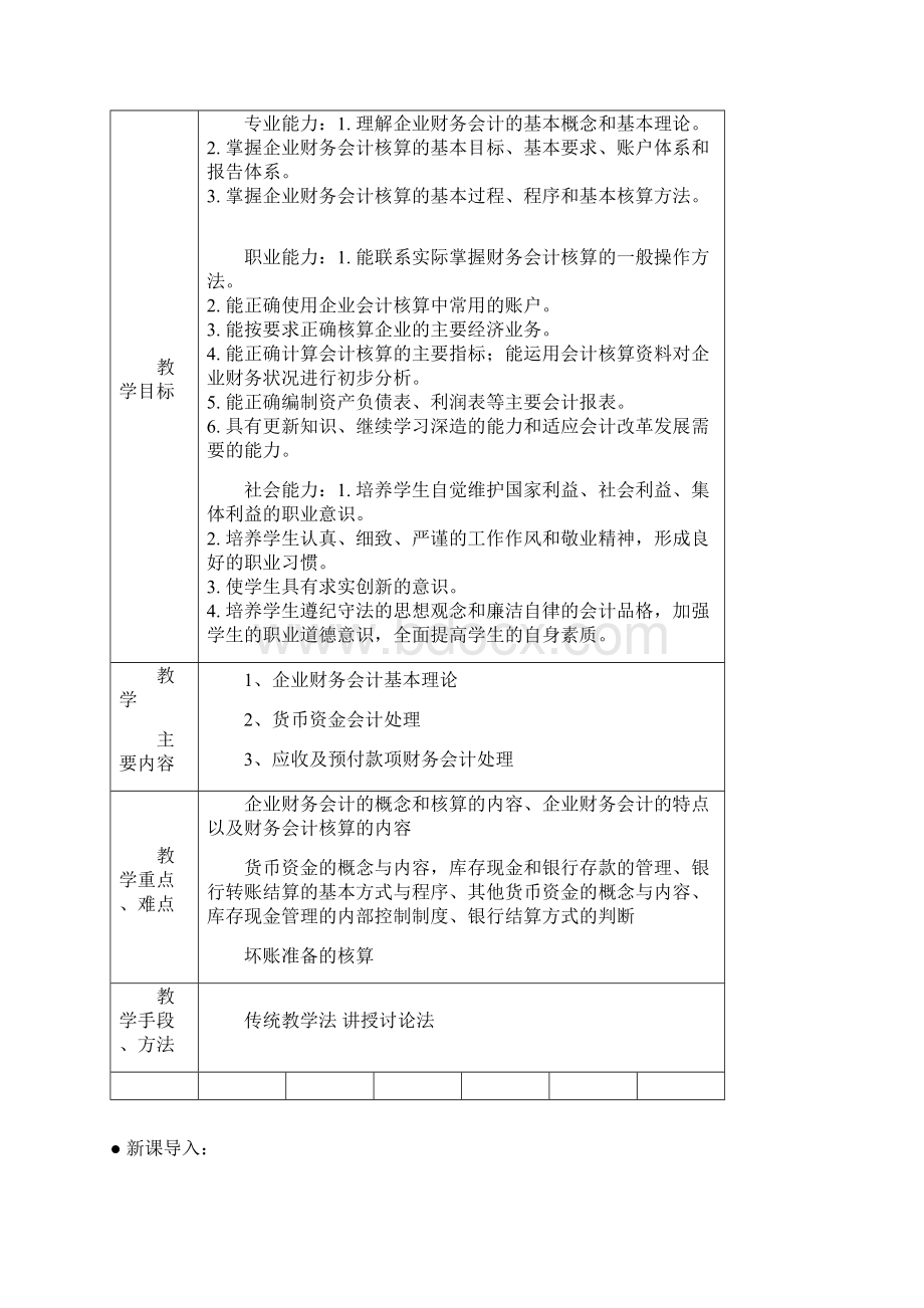 企业财务会计教师教案.docx_第2页