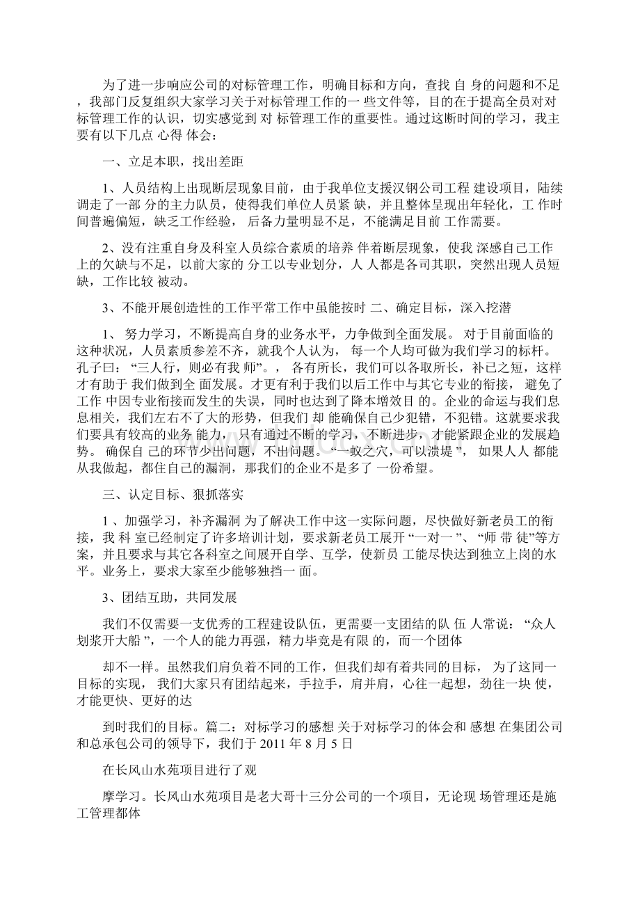 对标工作心得体会文档格式.docx_第2页