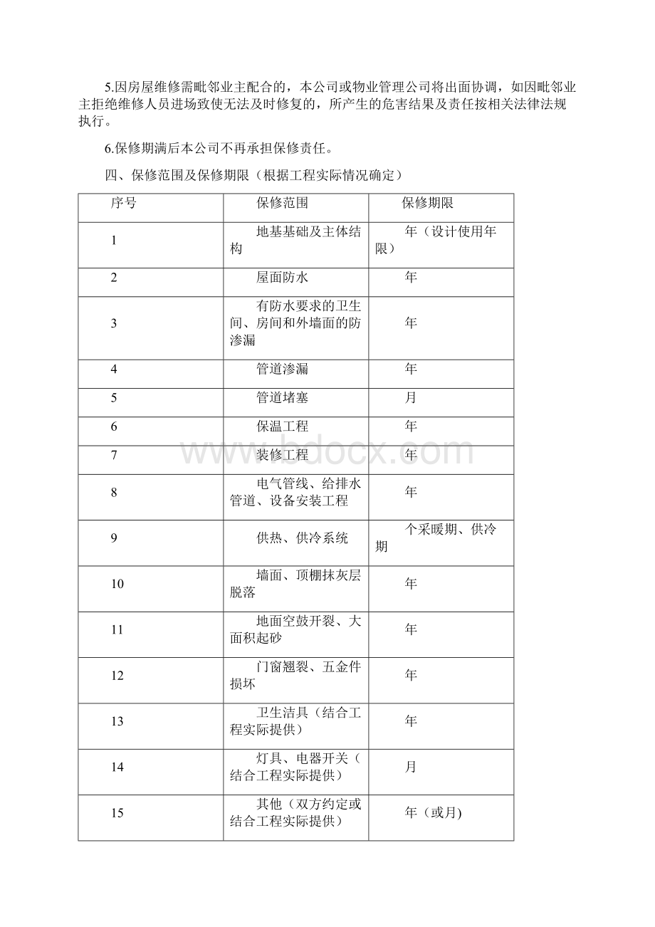 商品住宅质量保证书示范文本试行模板文档格式.docx_第3页