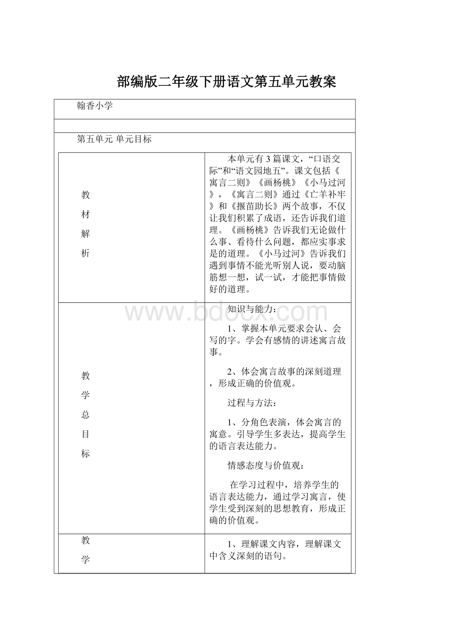 部编版二年级下册语文第五单元教案.docx_第1页