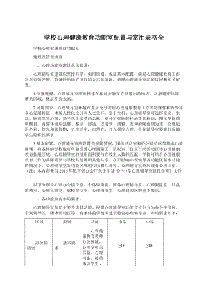 学校心理健康教育功能室配置与常用表格全.docx