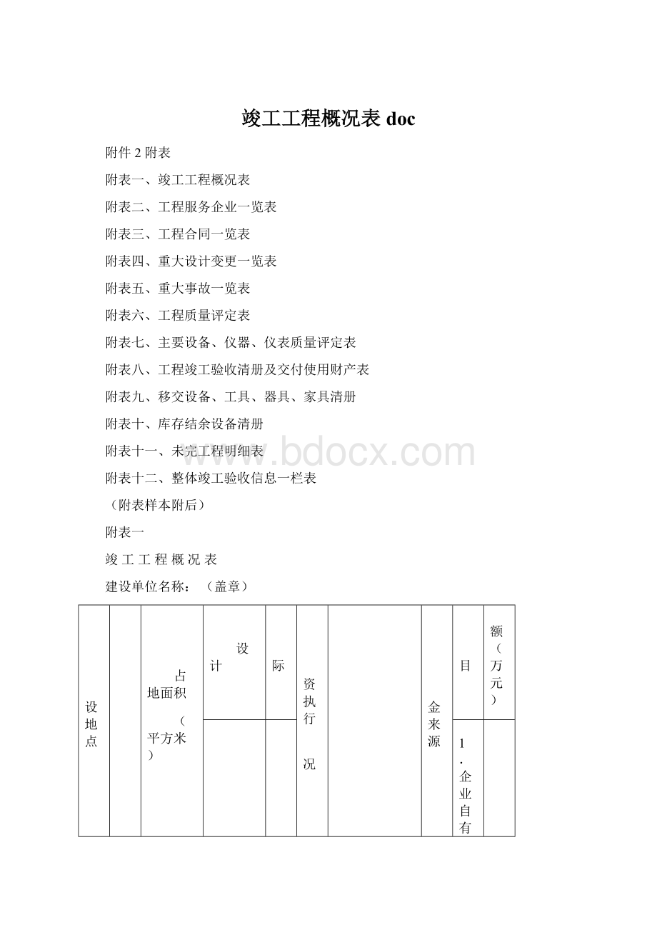 竣工工程概况表doc.docx_第1页