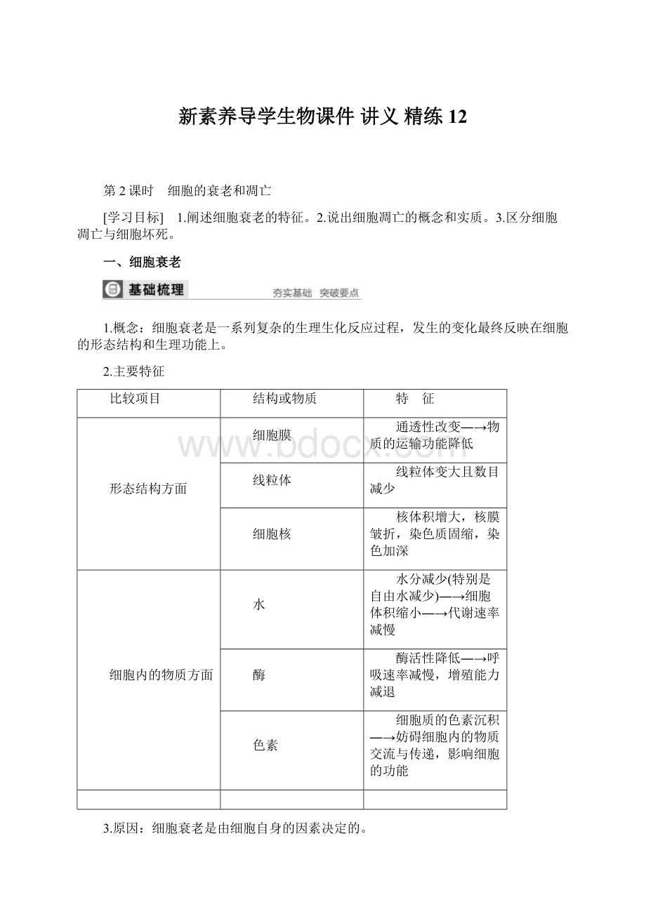 新素养导学生物课件 讲义 精练 12Word下载.docx