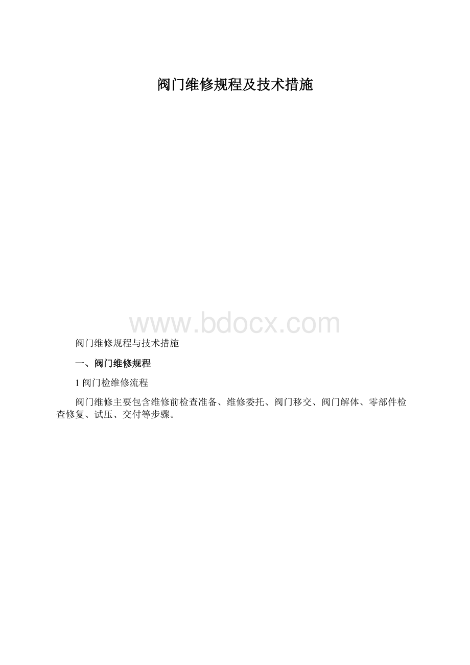 阀门维修规程及技术措施.docx_第1页