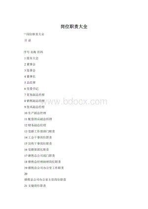 岗位职责大全Word文档格式.docx