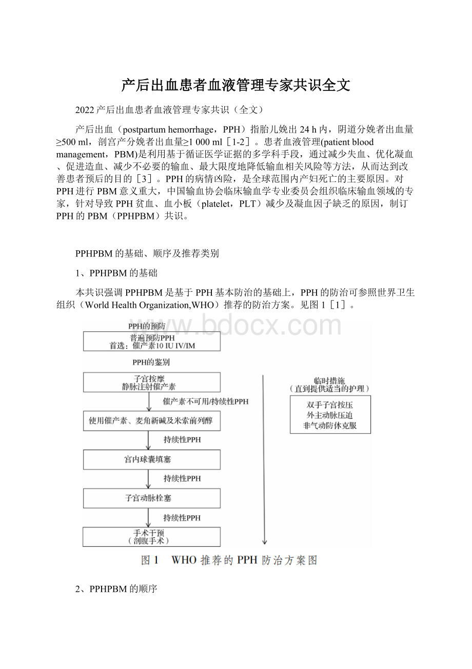 产后出血患者血液管理专家共识全文Word文件下载.docx_第1页