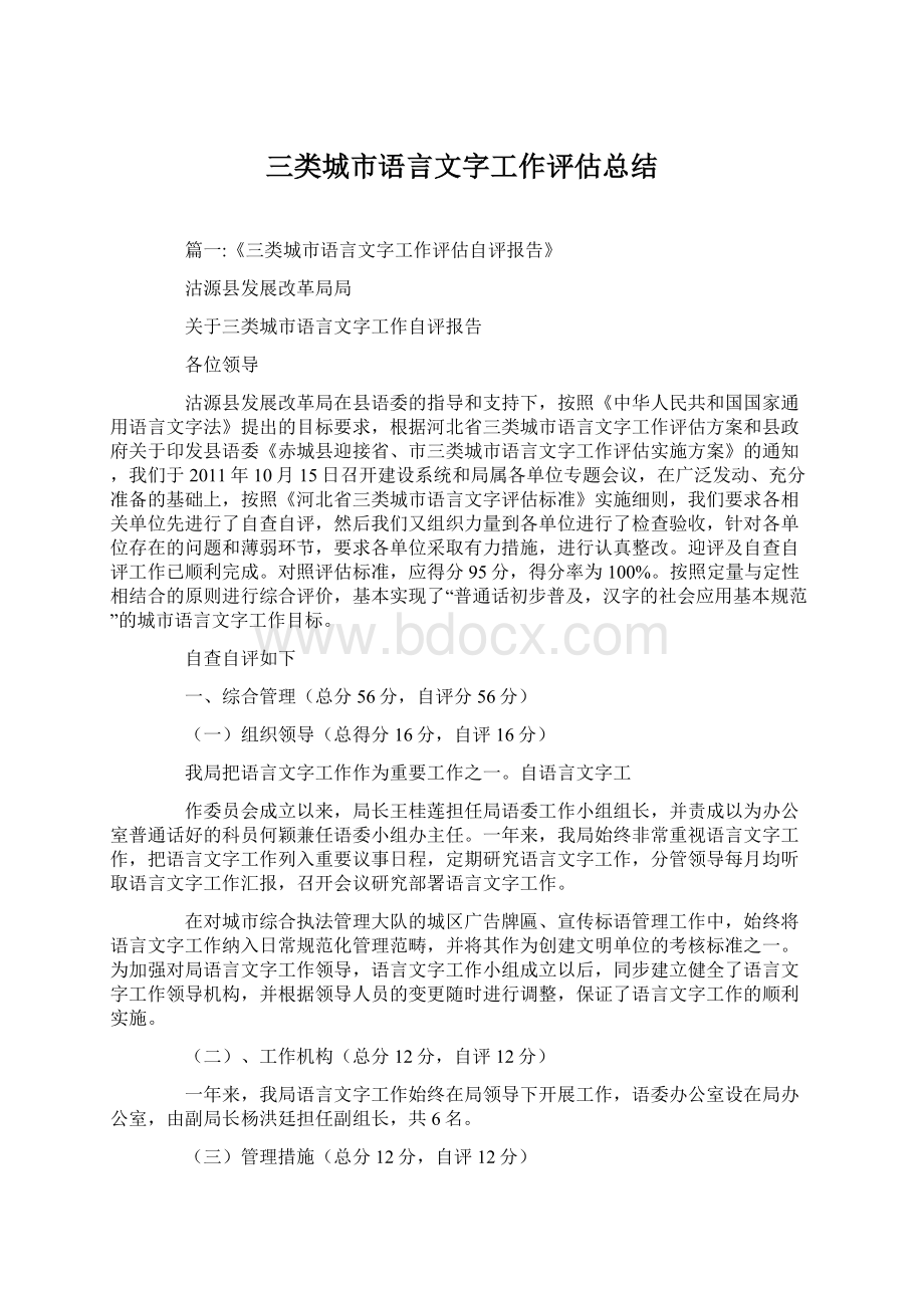 三类城市语言文字工作评估总结Word格式文档下载.docx_第1页