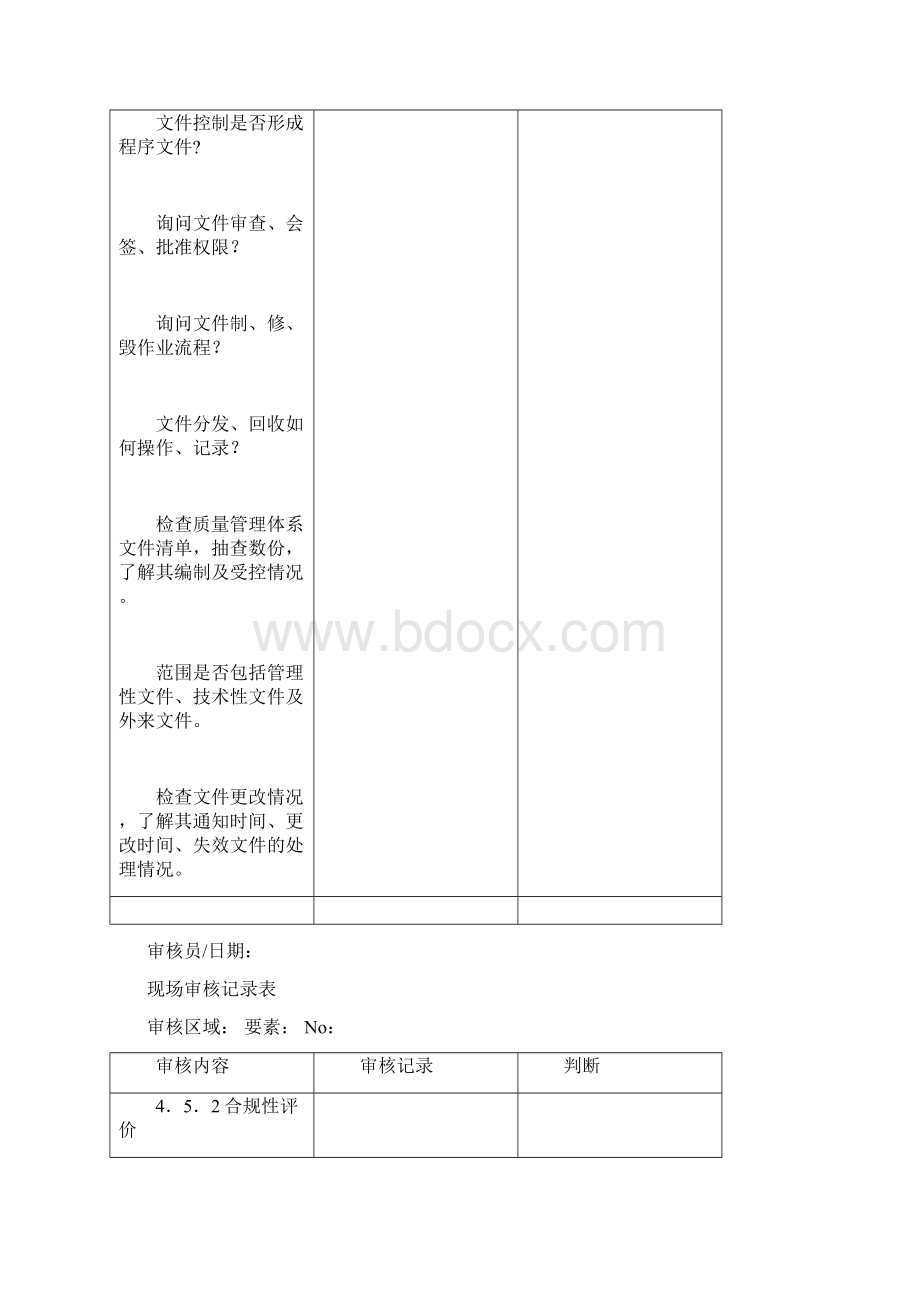 现场审核记录表Word下载.docx_第3页