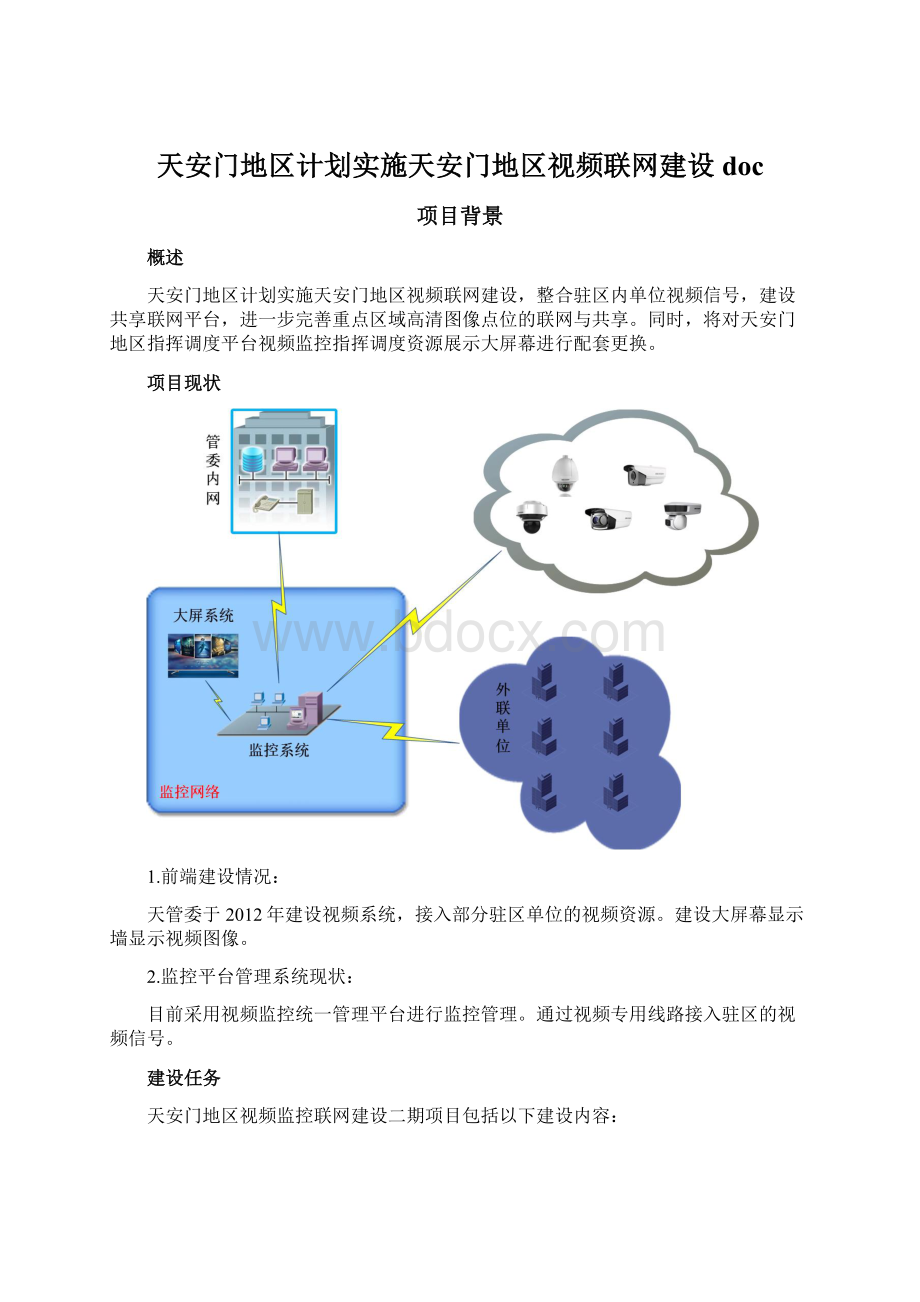 天安门地区计划实施天安门地区视频联网建设doc.docx