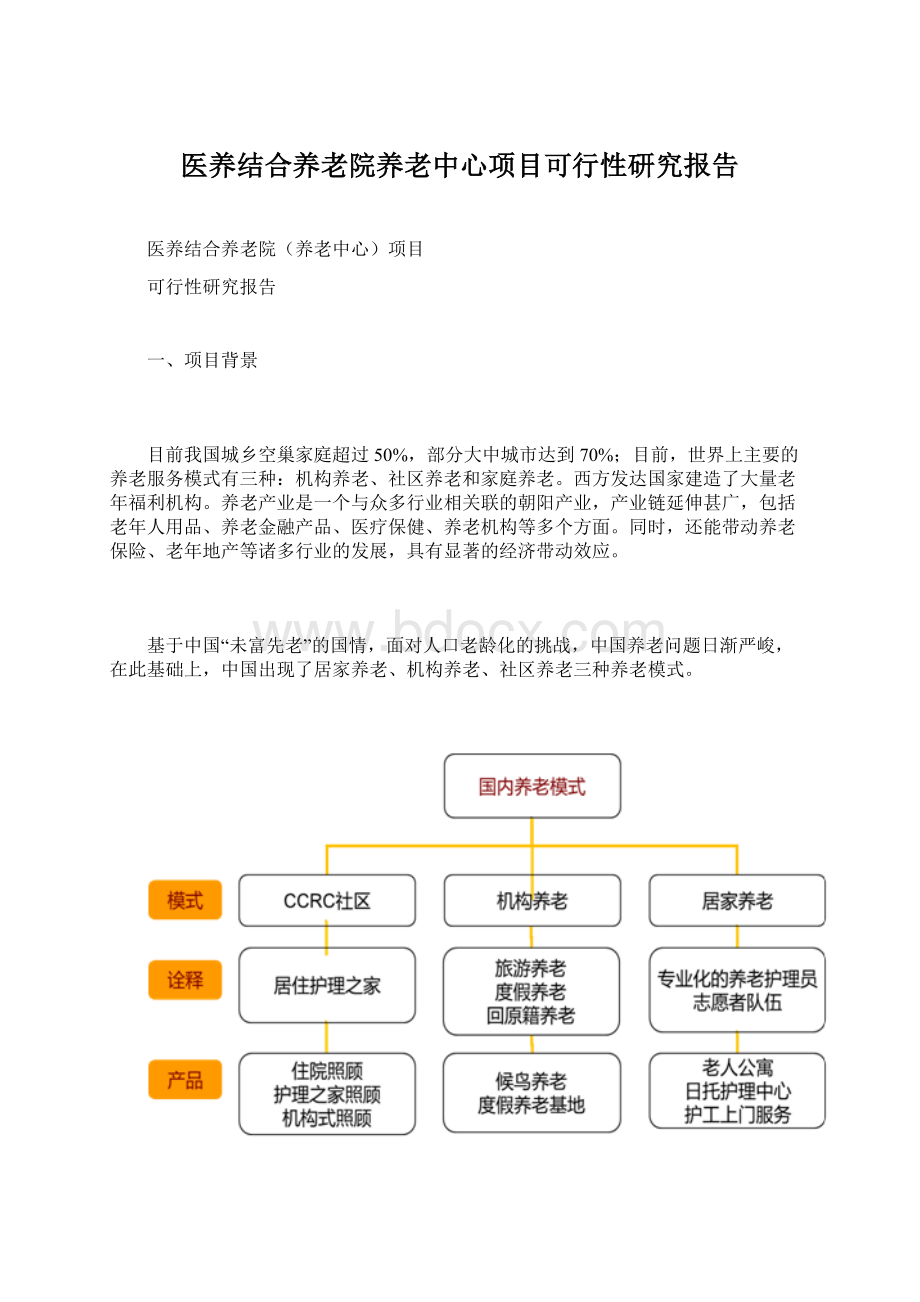 医养结合养老院养老中心项目可行性研究报告.docx