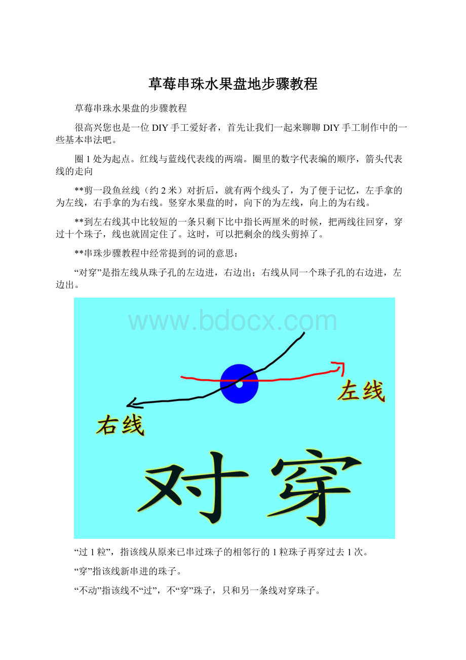 草莓串珠水果盘地步骤教程.docx