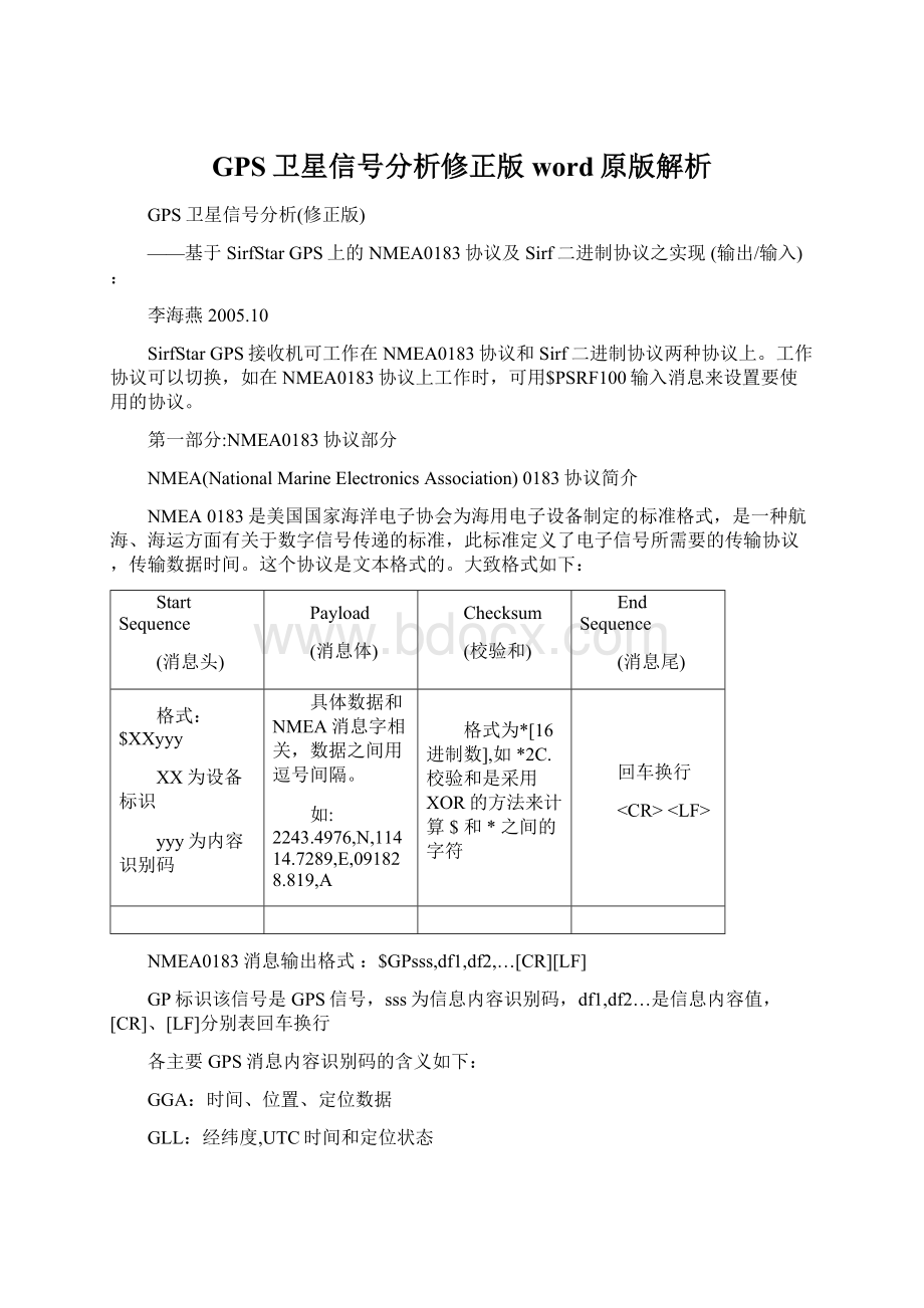 GPS卫星信号分析修正版word原版解析Word文件下载.docx