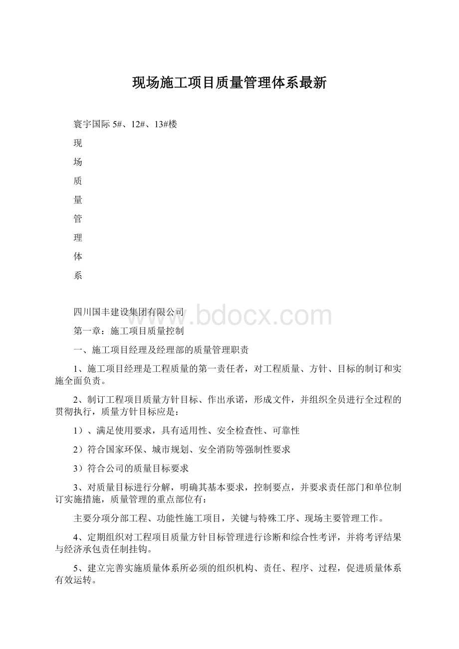 现场施工项目质量管理体系最新Word格式文档下载.docx_第1页