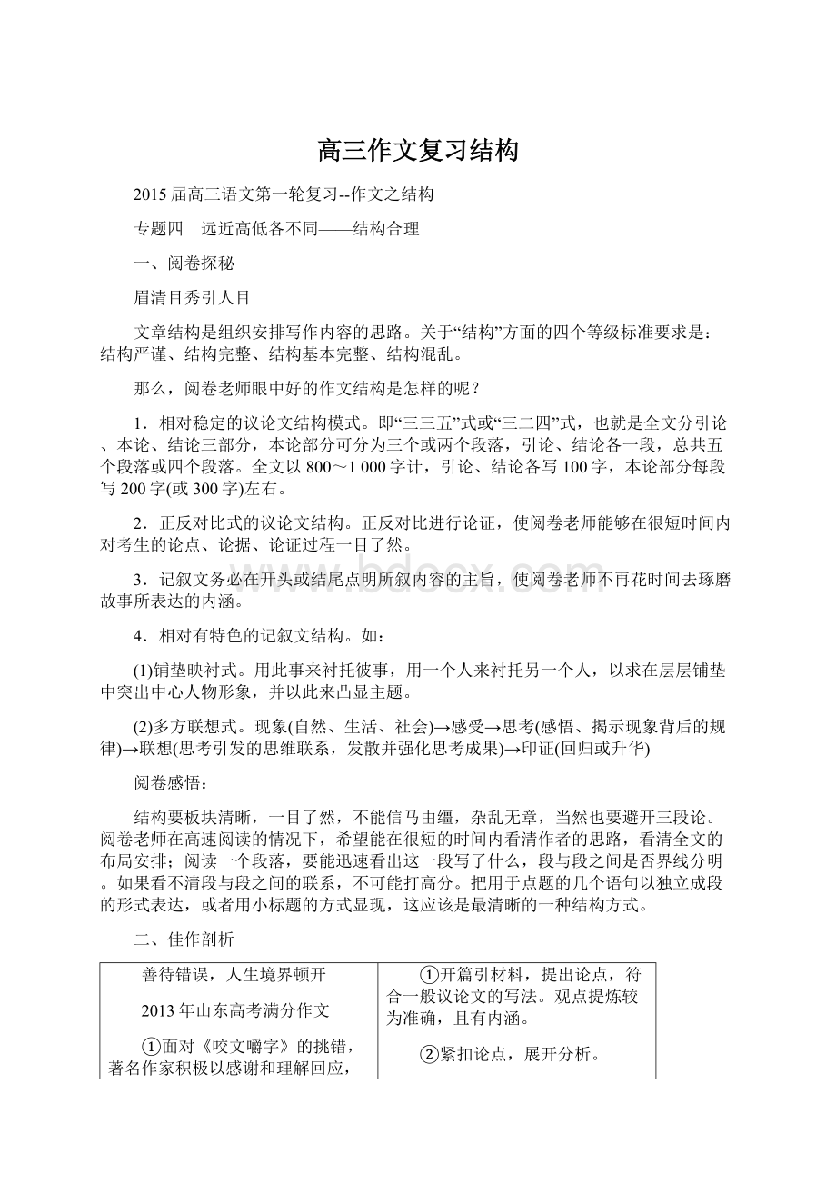 高三作文复习结构.docx