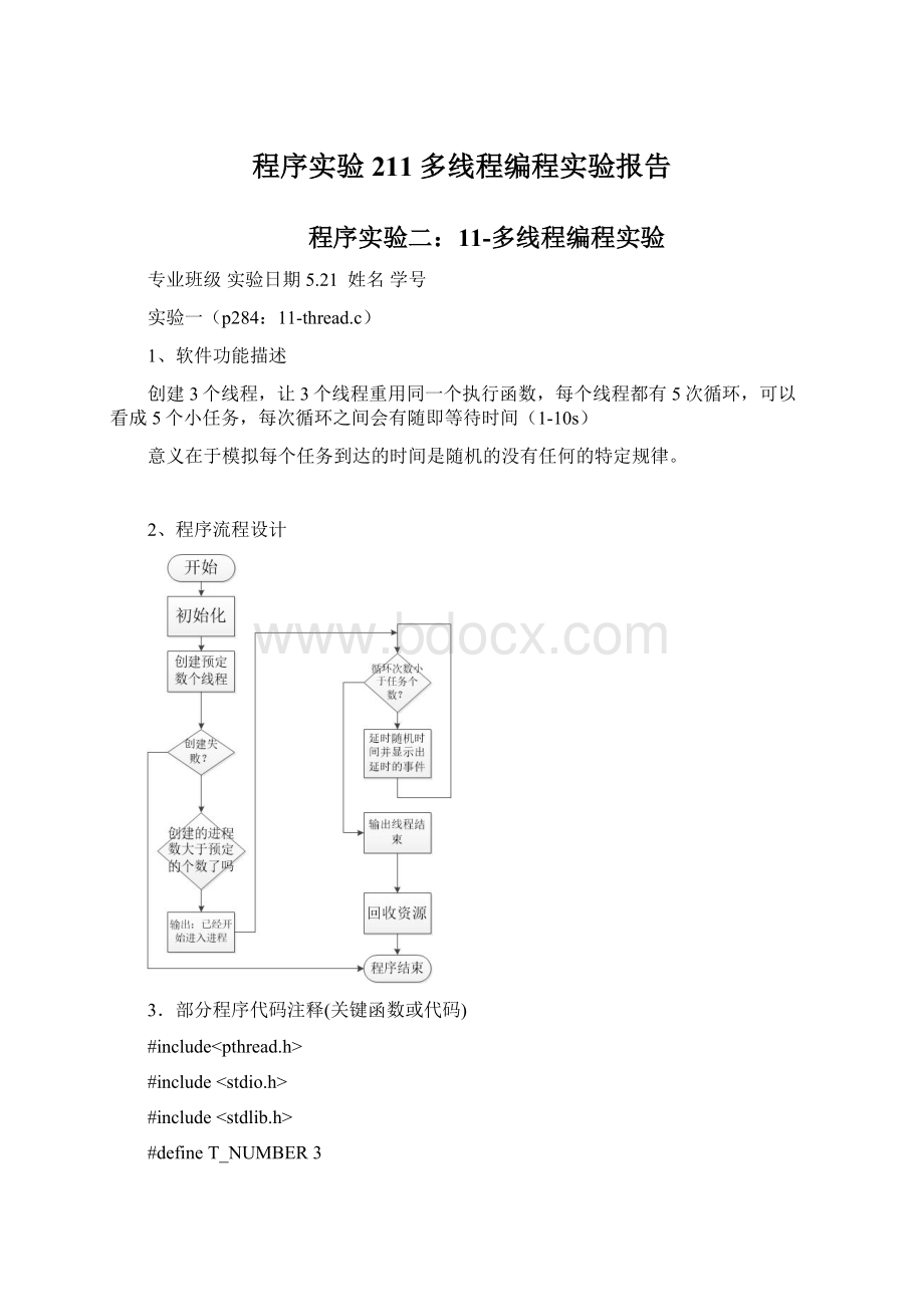 程序实验211多线程编程实验报告.docx_第1页