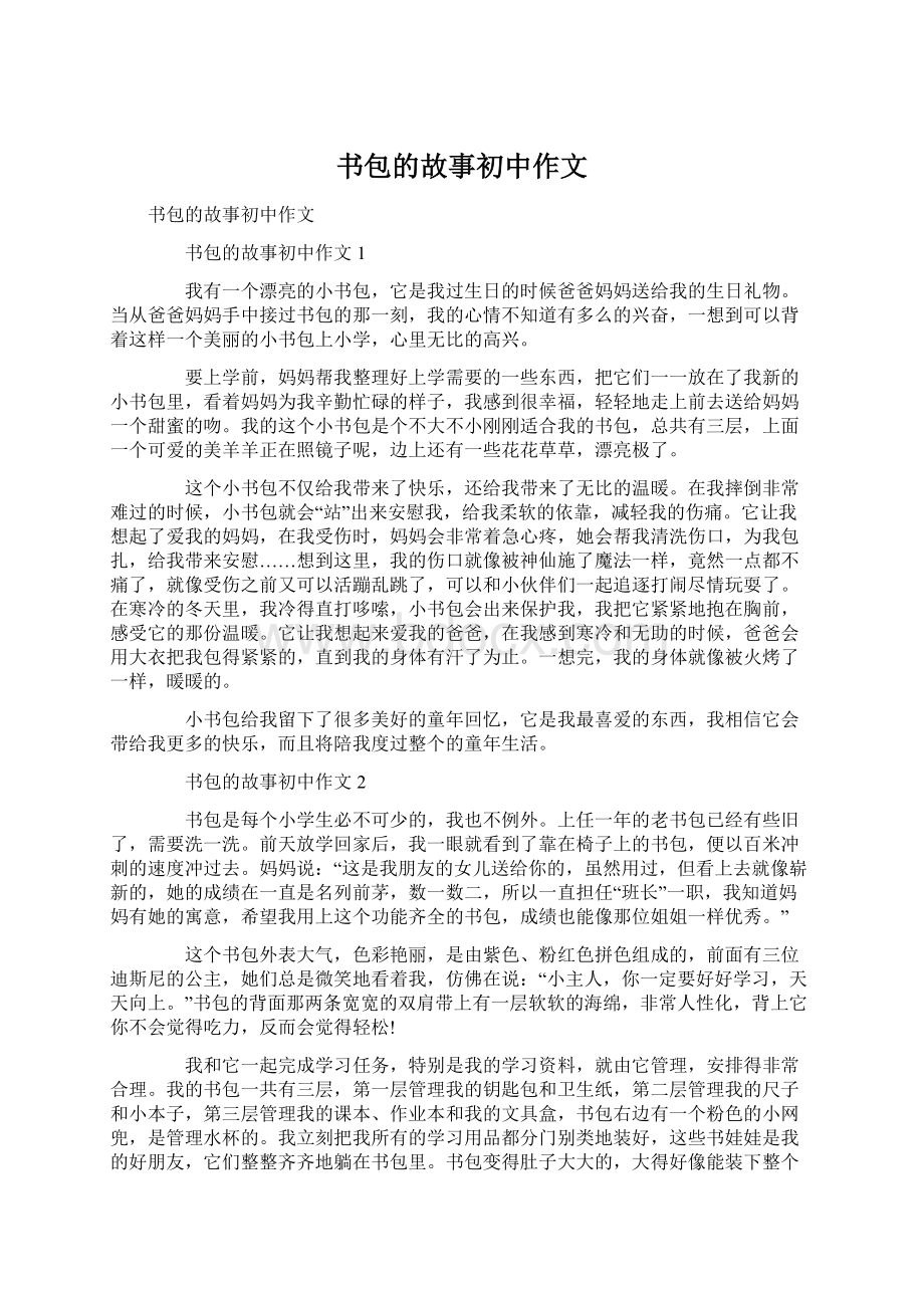 书包的故事初中作文.docx