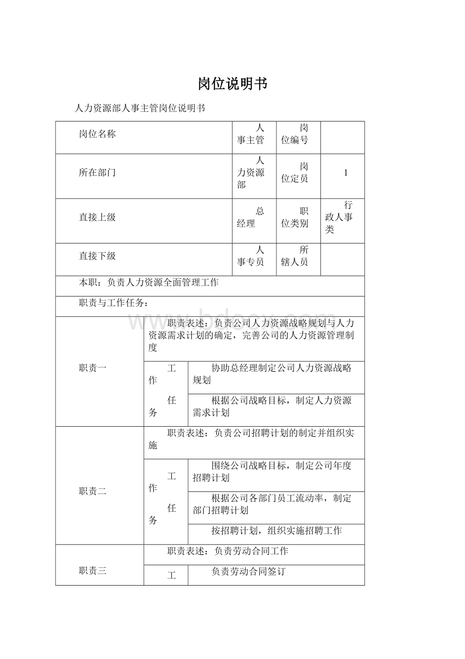 岗位说明书.docx_第1页