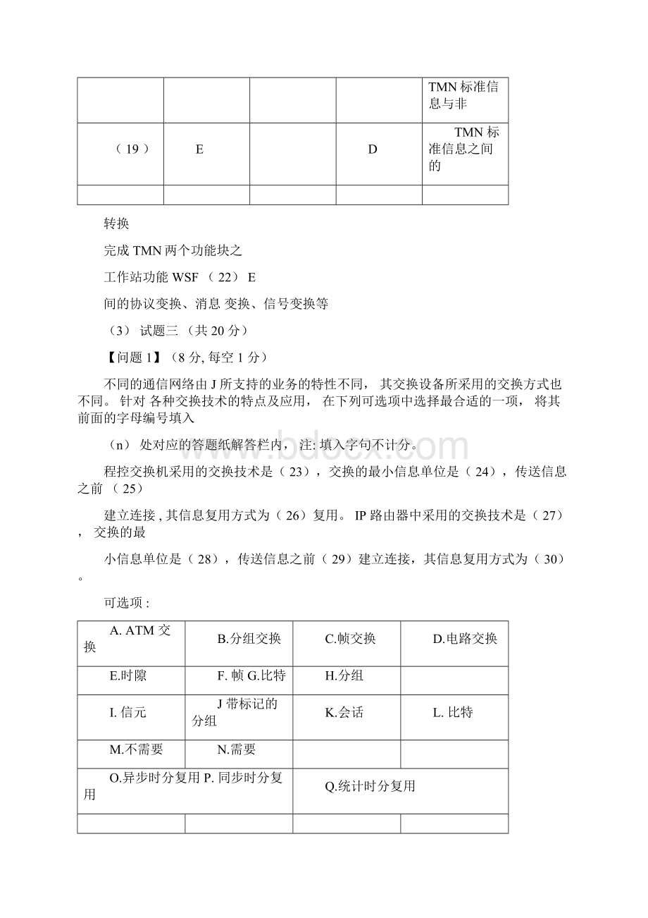 通信工程师中级交换技术专业实务真题及答案.docx_第3页