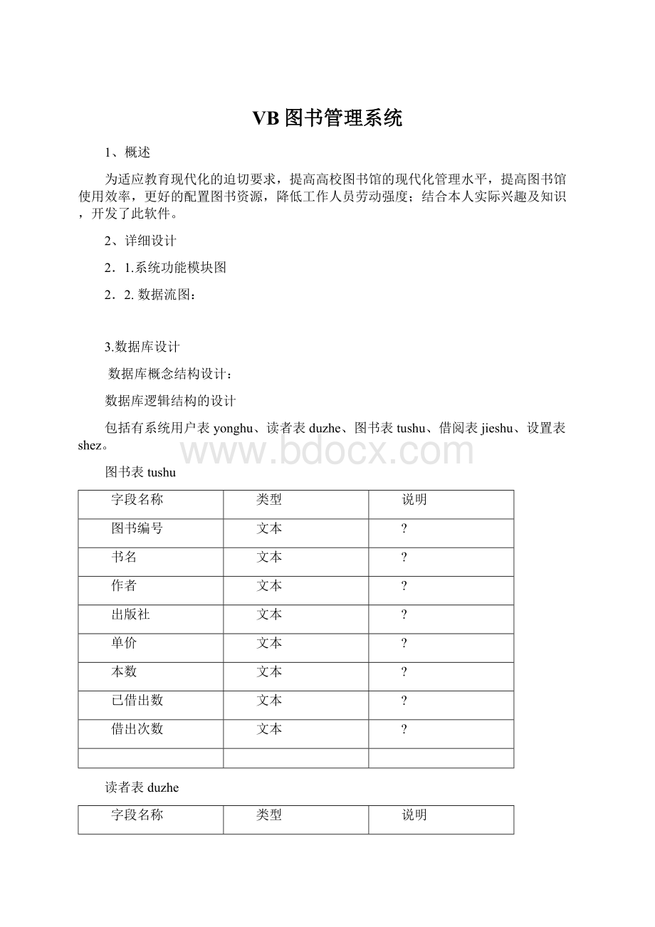 VB图书管理系统.docx_第1页