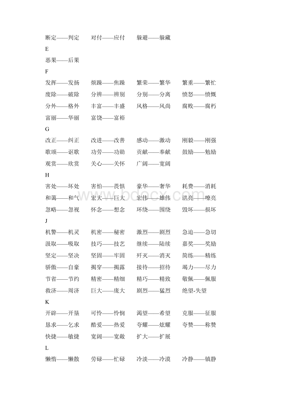 小学生常用的近反义词大全教学教材Word文档下载推荐.docx_第2页