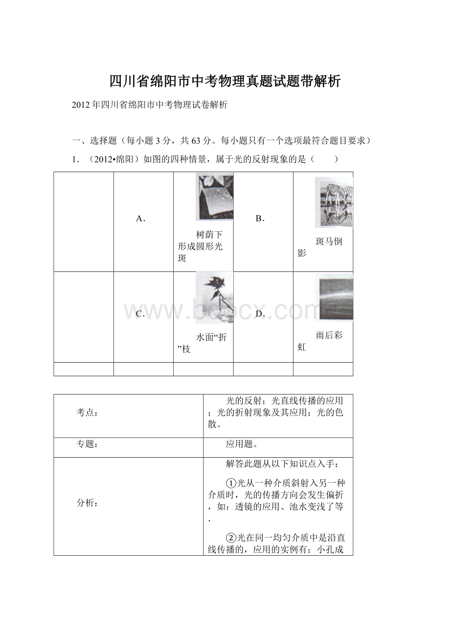 四川省绵阳市中考物理真题试题带解析.docx_第1页