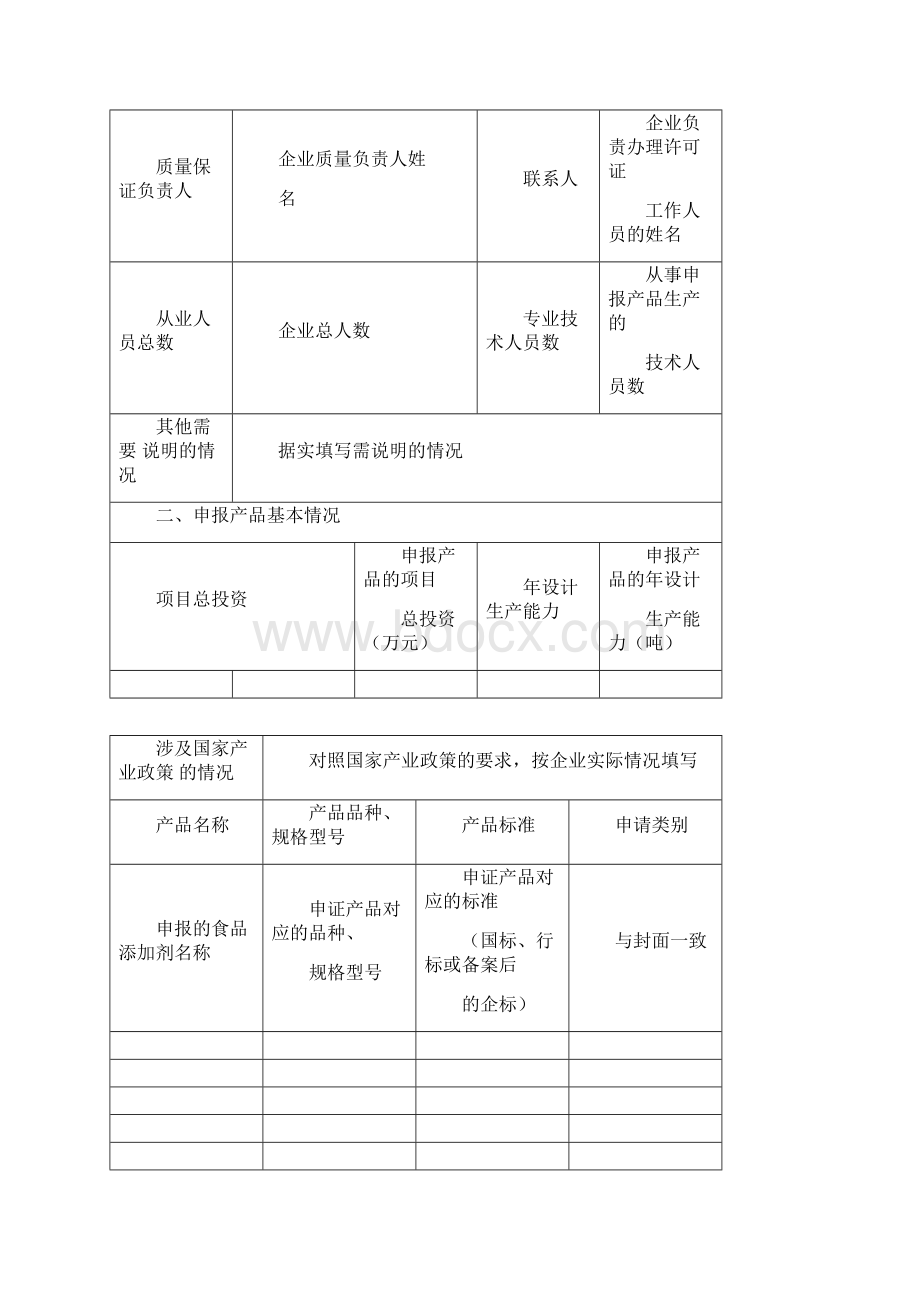 食品添加剂生产许可证申请表范本文档格式.docx_第3页