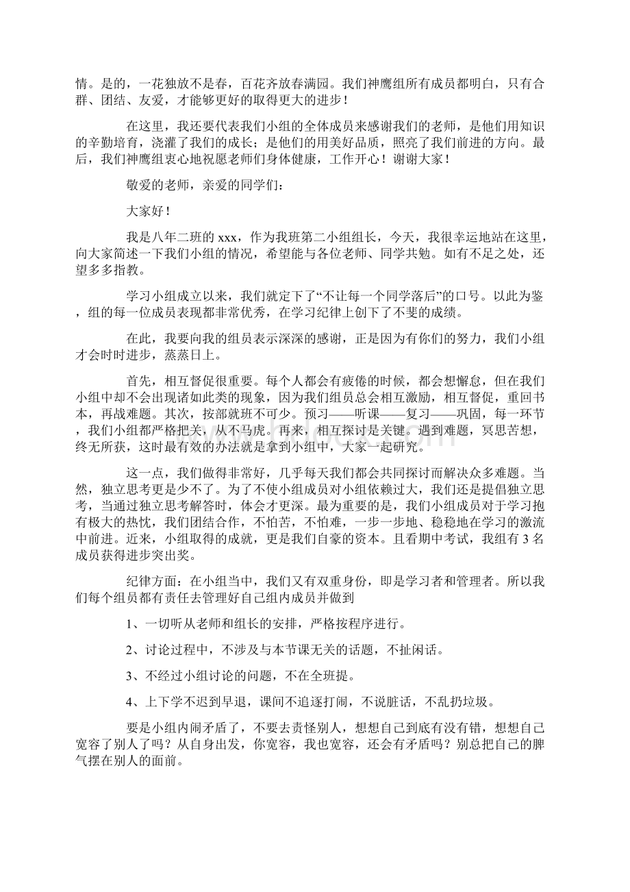 精选优秀小组发言稿.docx_第2页